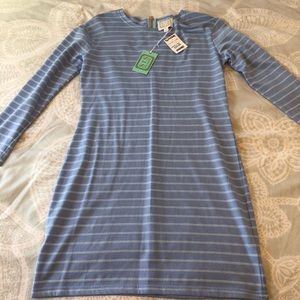 Cozy blue long sleeve dress